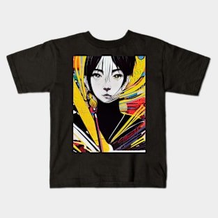 girl portrait manga drawing Kids T-Shirt